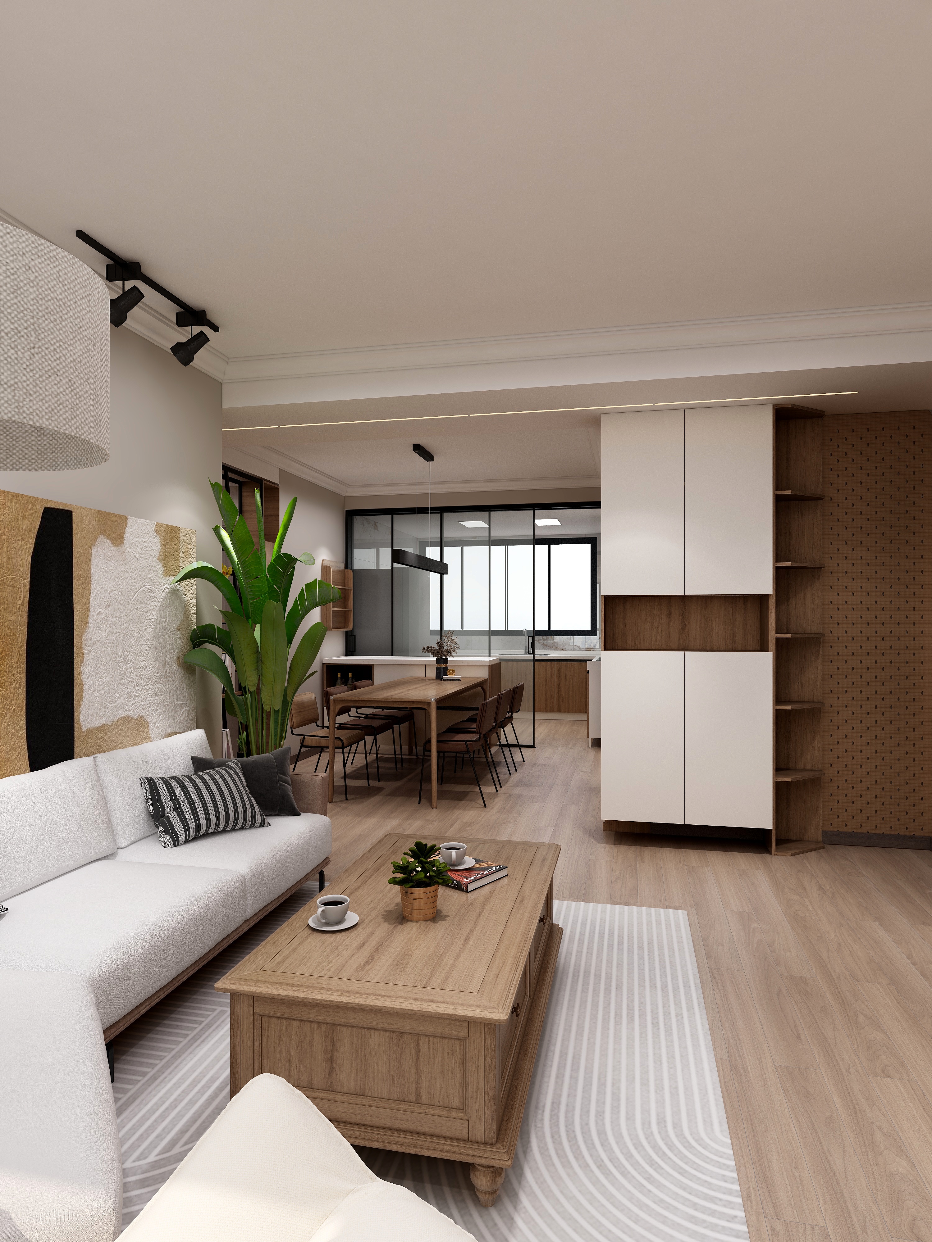 绿通国际设计-中科路100平现代流行北欧风装修效果图