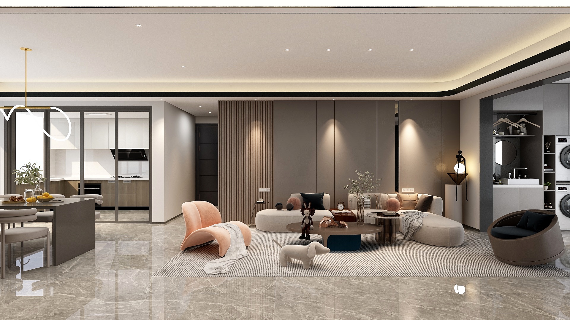 STARS星空设计-137方现代简约风格三居室装修效果图