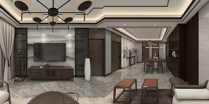 lanyuzhouzsmzco_-新中式风格-81和居-装修设计方案