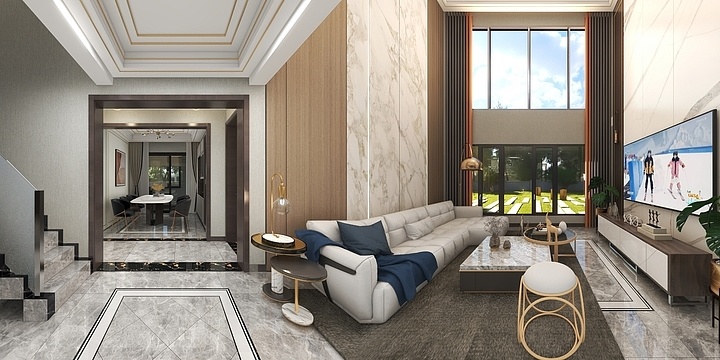 果冻设计师-天麓艺墅别墅效果图-装修设计方案