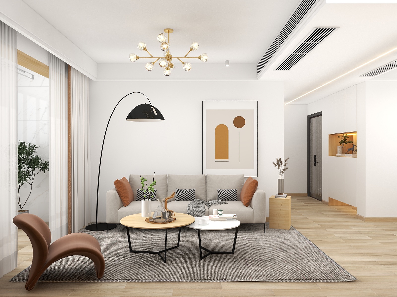 一品设计YP-97平-原木装修效果图