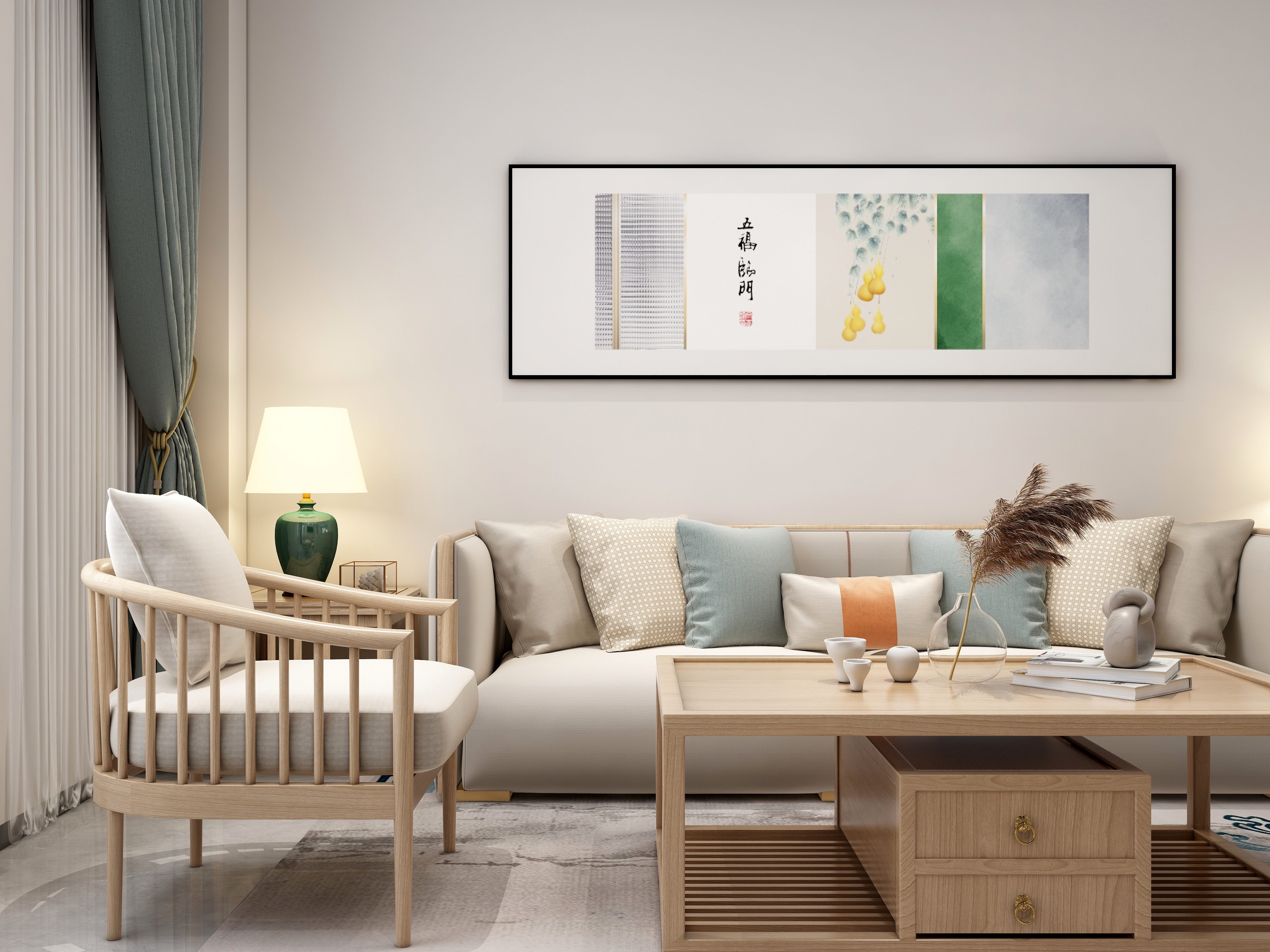 刘春伟-【幽兰】新中式两居设计-装修设计方案