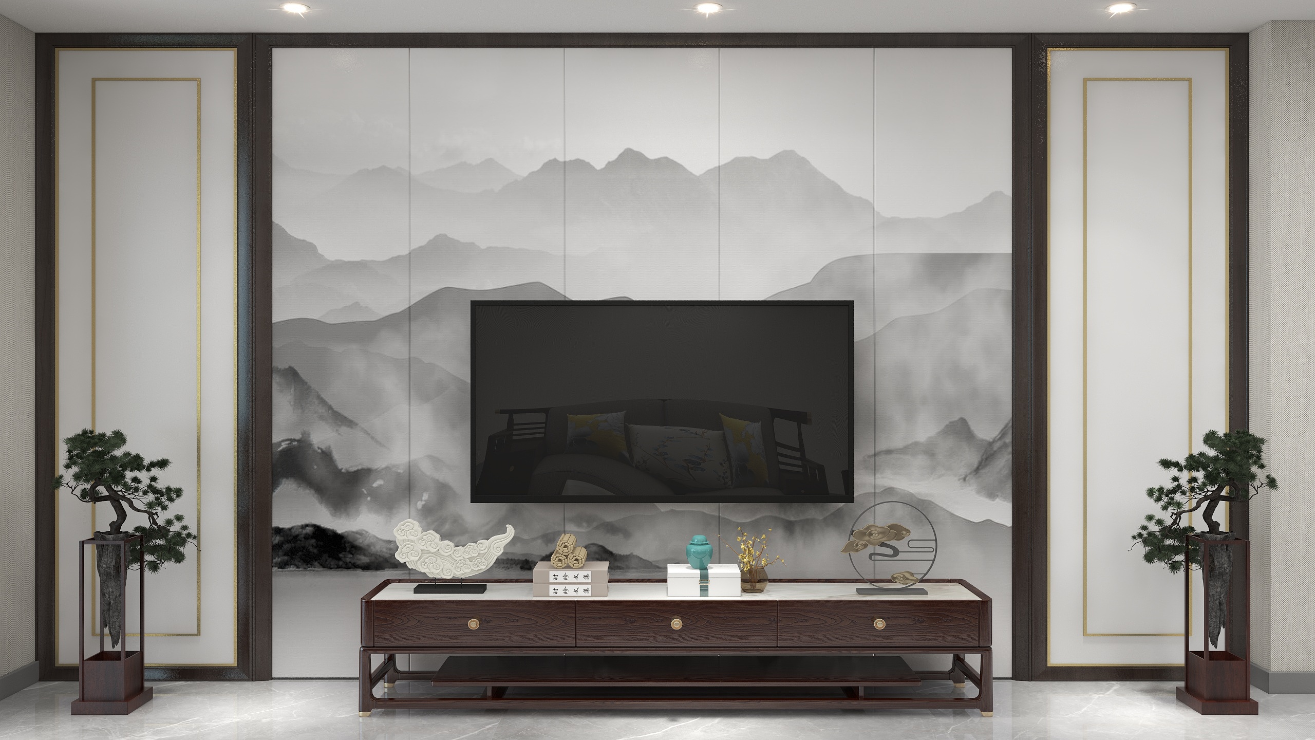 魏涛-信合海棠苑中式四室装修效果图