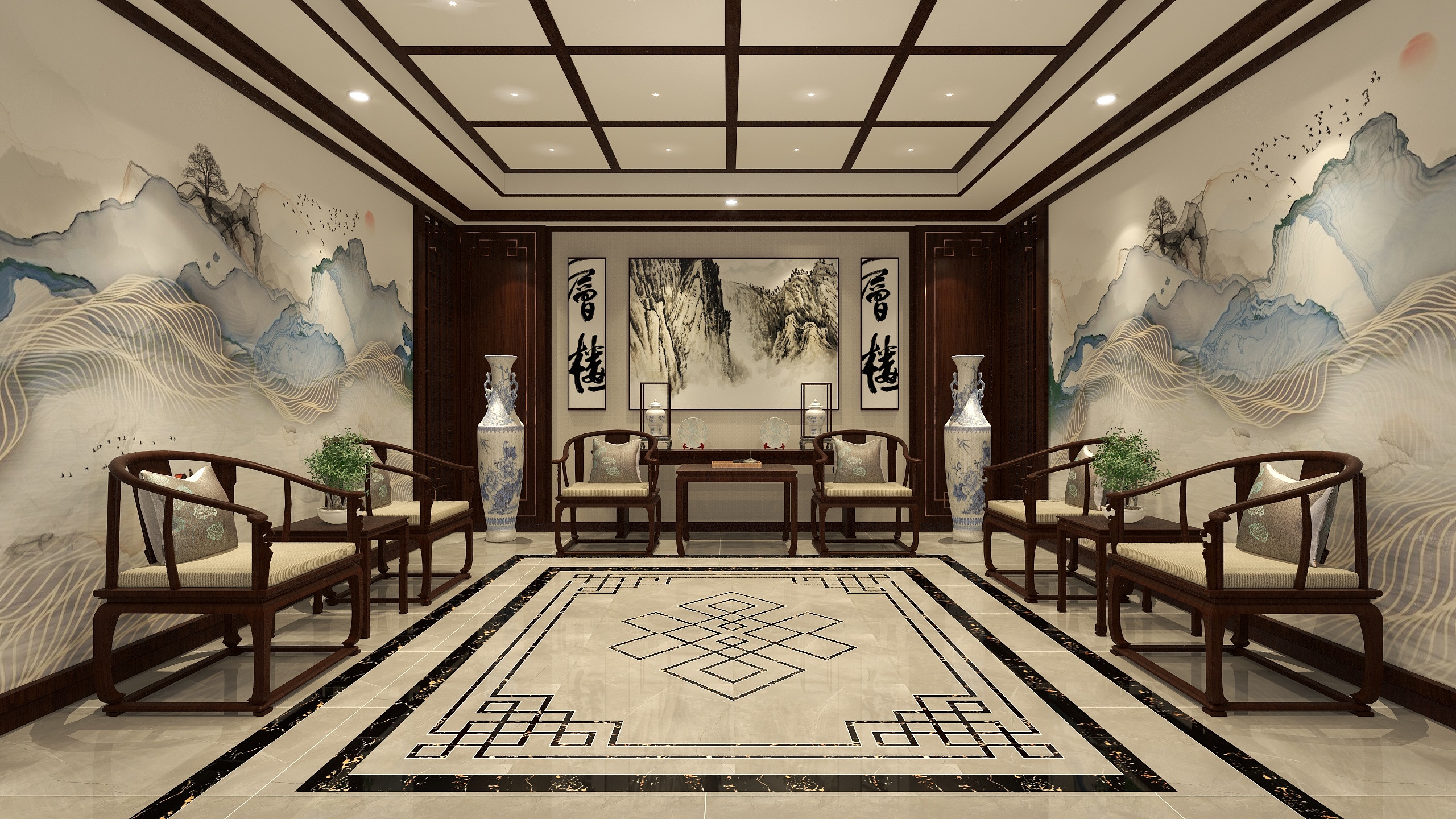 喵柚薄荷-中式茶室 中堂-装修设计方案