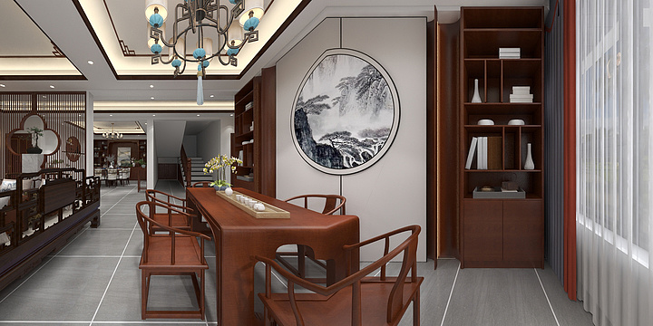 设计师陈玲LUEB-新中式别墅-装修设计方案