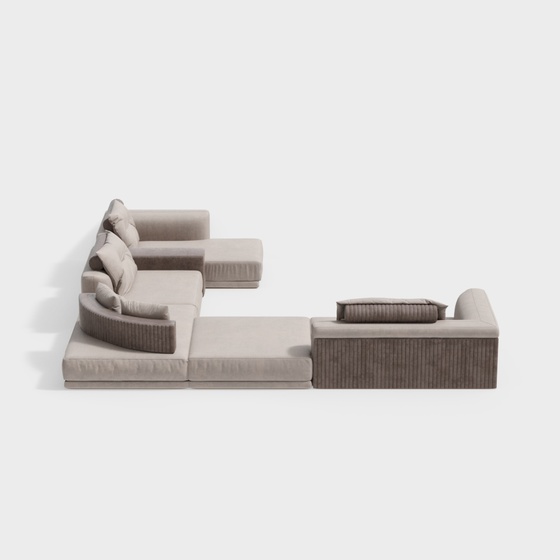 Luxury L-shaped Sofa,Seats & Sofas,gray