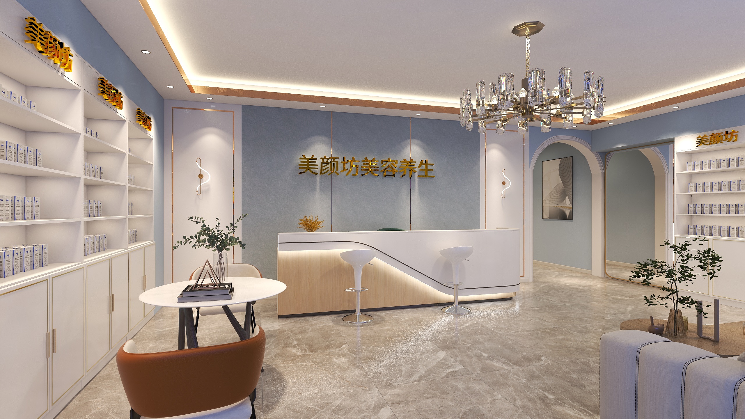 唐锐-美容店-美妆装修效果图