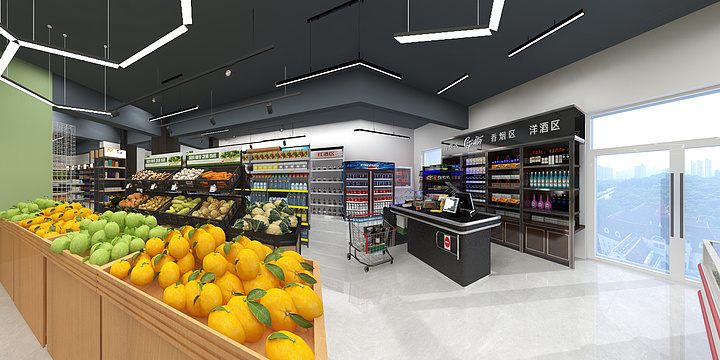 水韵设计装饰工作室-超市-装修设计方案