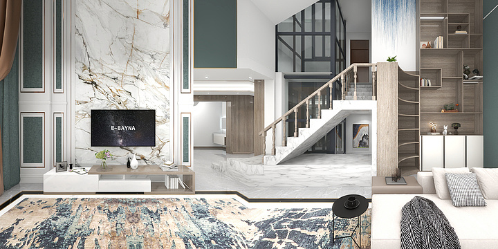 繁华的夜间-机场后勤基地别墅一层-副本-装修设计方案