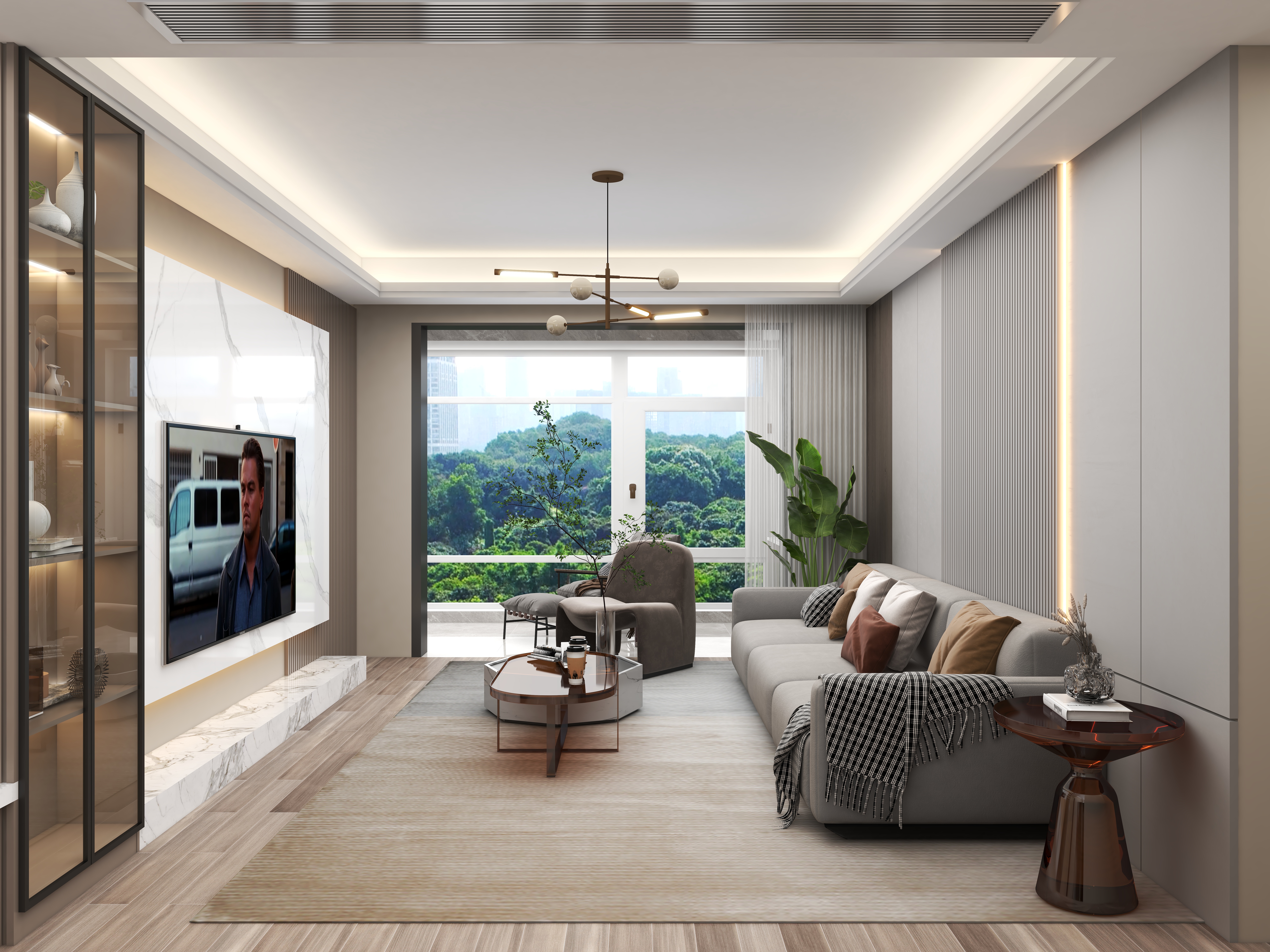 壹诺设计工作室-135㎡3室-现代简约装修效果图