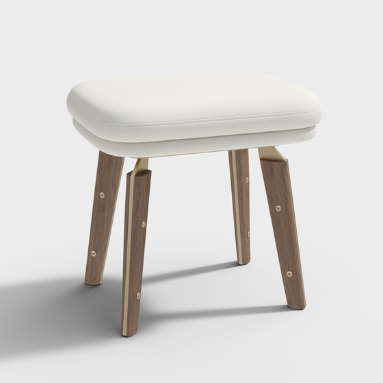 Scandinavian Ottomans & Benches,Short Stools,white