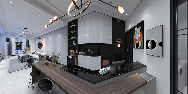 大班装饰集团设计中心-金玲蓝湾15-2-603朱老师效果图仅供参考-装修设计方案