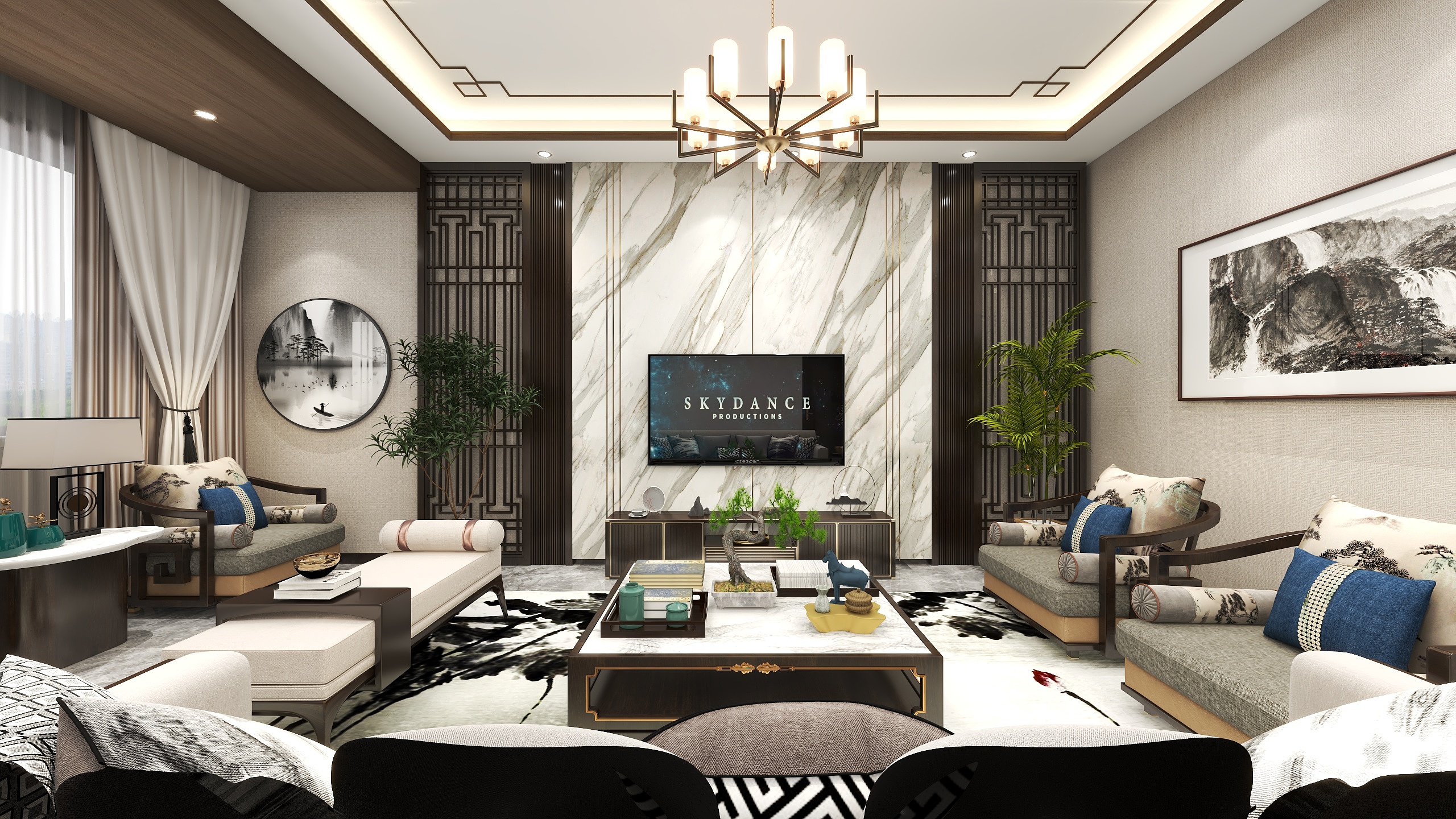 洛阳禾间装饰-新中式三层-装修设计方案