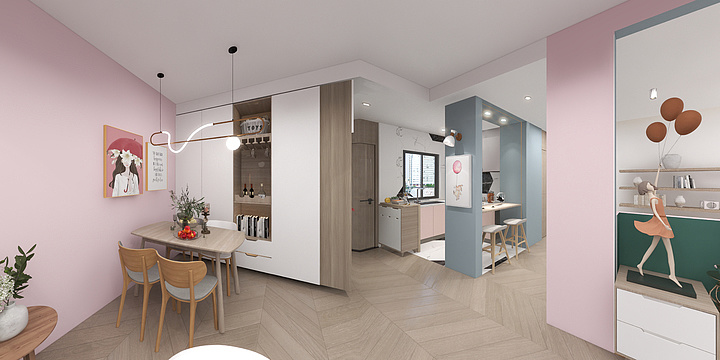 灰   带  狼-德信海德公园83.00㎡A2’3室2厅1卫1厨-装修设计方案