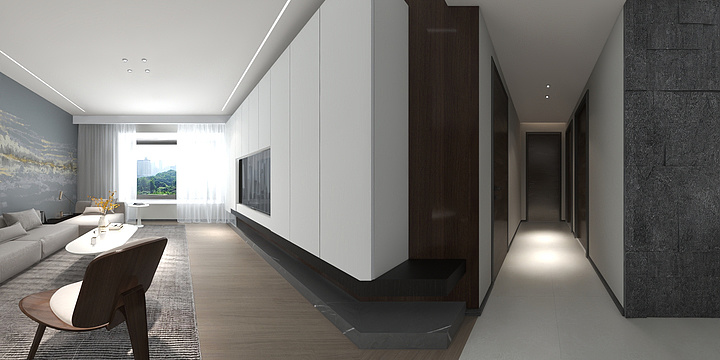 吉林瑞宝壁纸-瑞宝软装力旺林溪湖137平新中式-装修设计方案