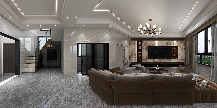 扬中欧神诺陶瓷-永勤现代新中设计方案-装修设计方案