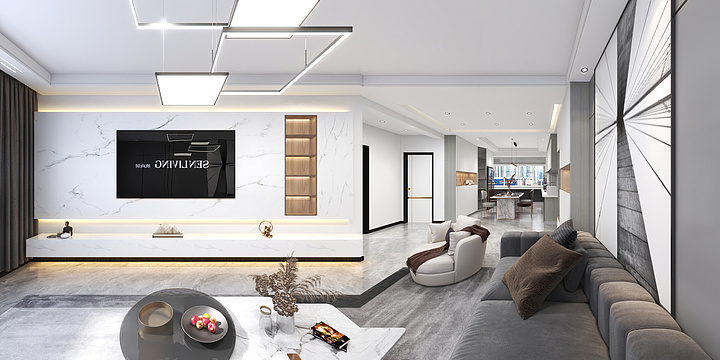 YM_空间-北安北大学府-现代-装修设计方案