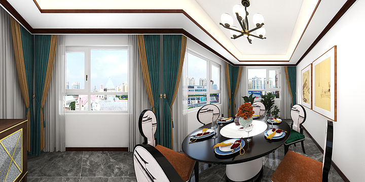 空间设计9527-中式别墅-装修设计方案