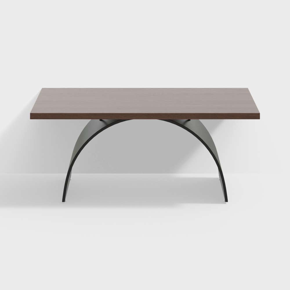 70.9" Industrial Rectangular Writing Desk Solid Wood Metal Base Office Desk