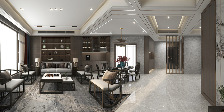 筑梦空间88-中梁首府客餐厅-装修设计方案