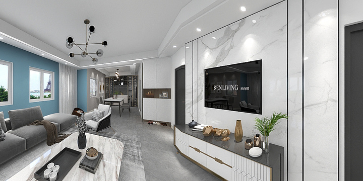 186****3196SBPK-瑞和园89.50㎡B户型3室2厅1卫-装修设计方案