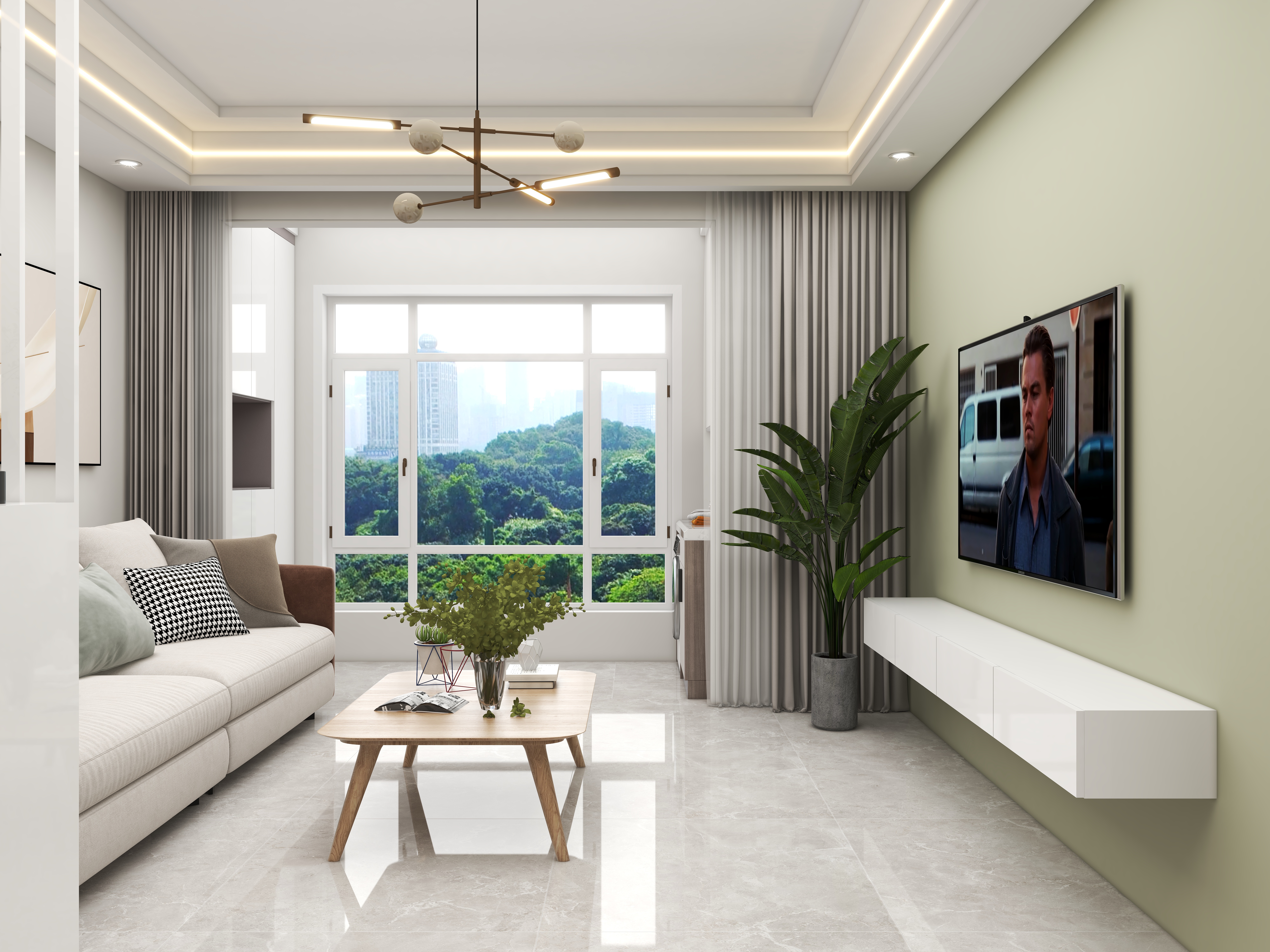 壹诺设计工作室-67㎡2室-现代风装修效果图