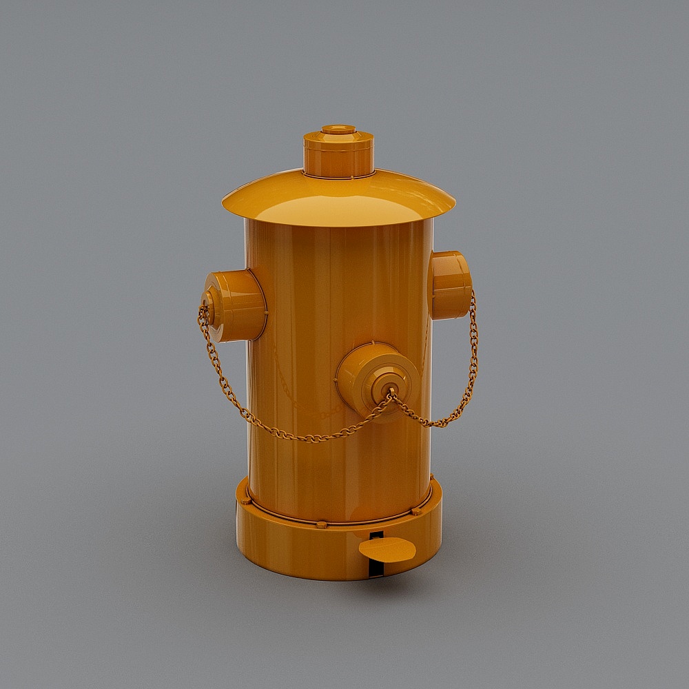 Industrieller Hydranten Form Abfalleimer in Gelb