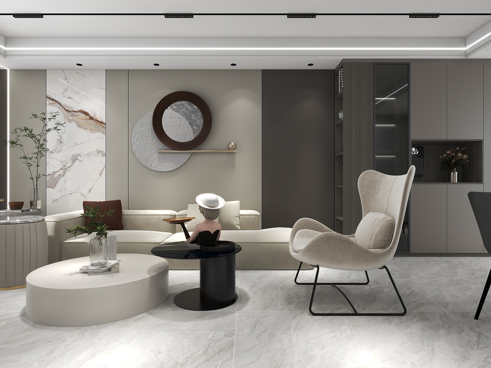 天水全案设计师白老师-90平米小三室方案装修效果图