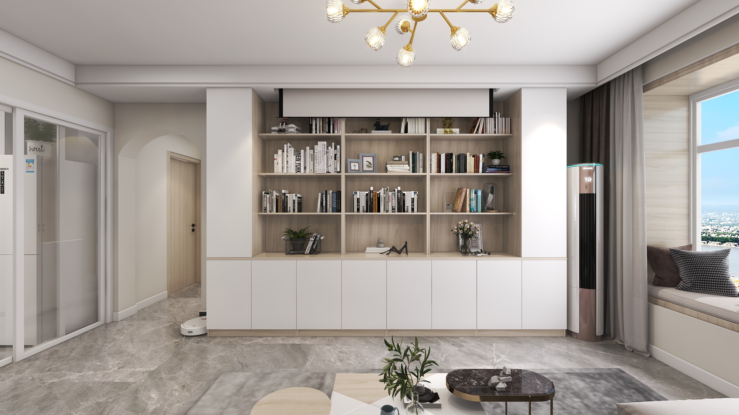 胖头鱼设计-天津西青区万科紫台三室原木风装修效果图