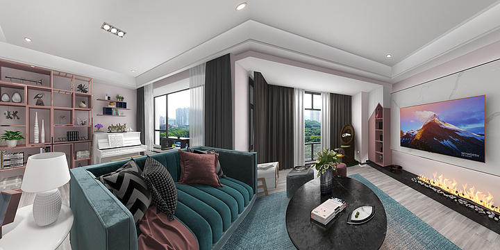 独梅傲冬-德信海德公园83.00㎡A2’3室2厅1卫1厨-装修设计方案