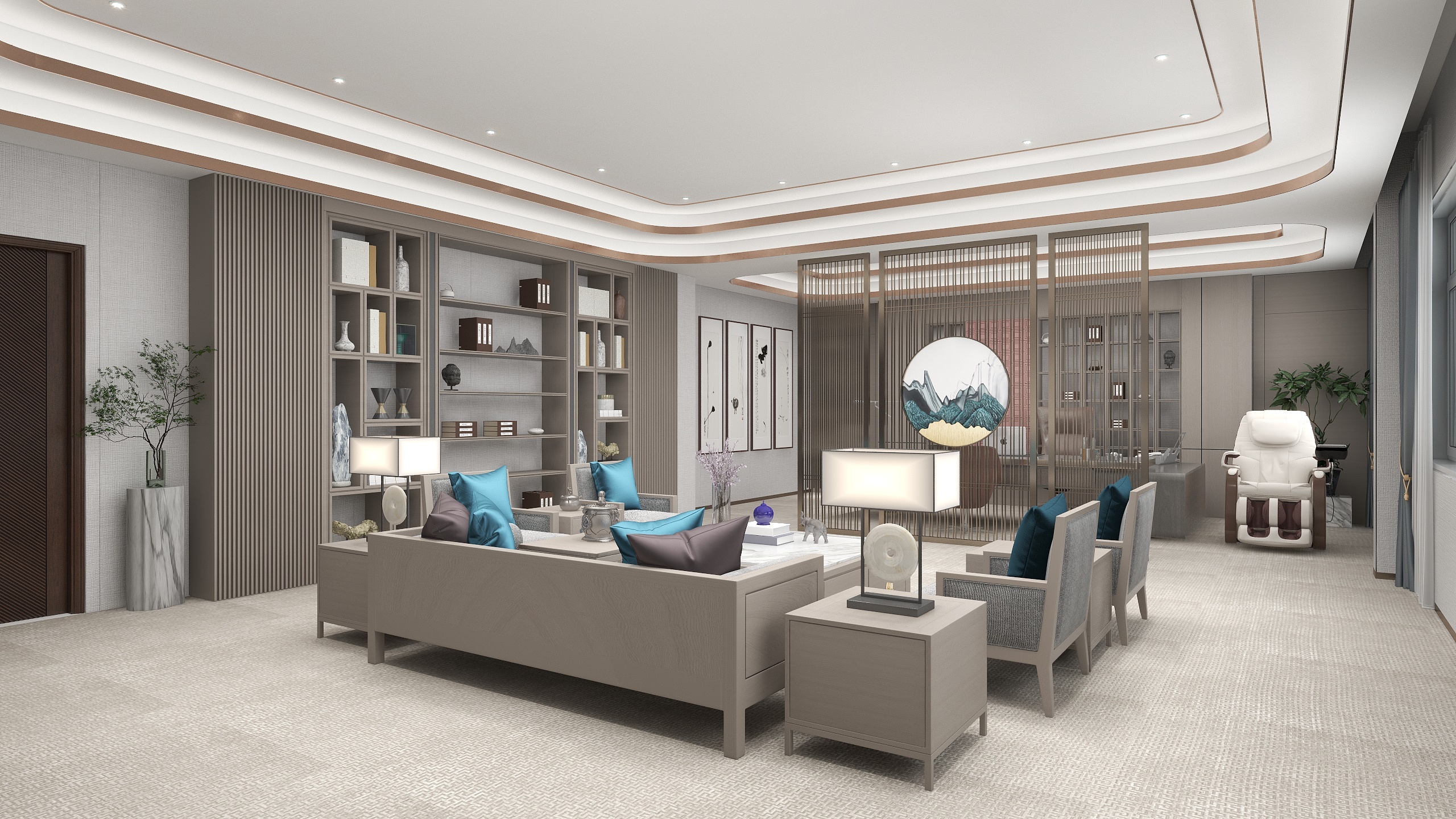 徐明祥-轻奢新中办公室-装修设计方案