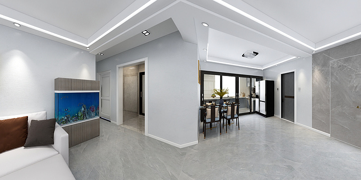 1m设计zJGG-乌苏彩虹城三室一厅98㎡-装修设计方案