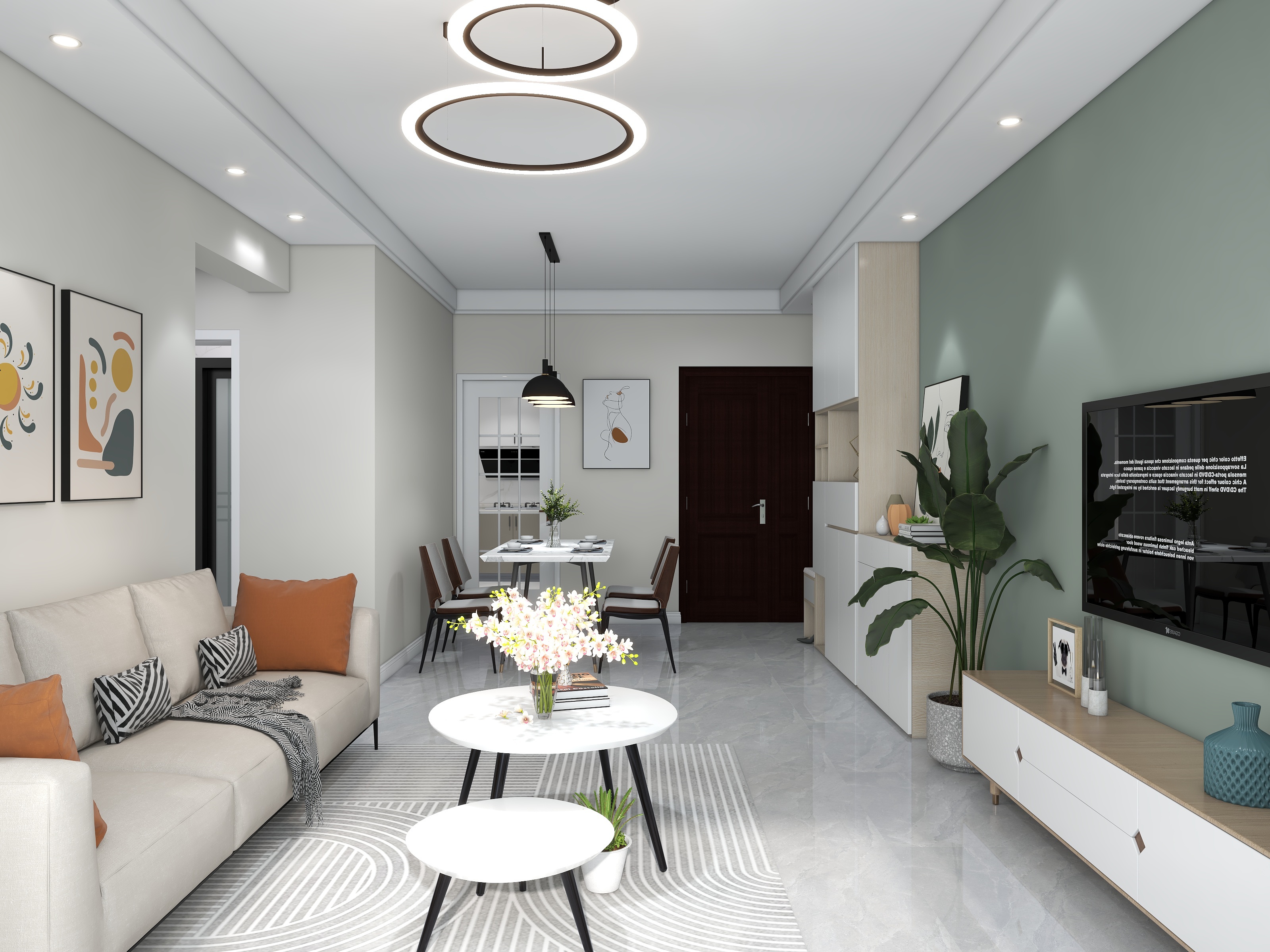 设计师-马远涛-江南壹号114平清新现代装修效果图