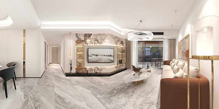 丸子空间设计-150㎡，轻奢风格，御景样板房，-装修设计方案