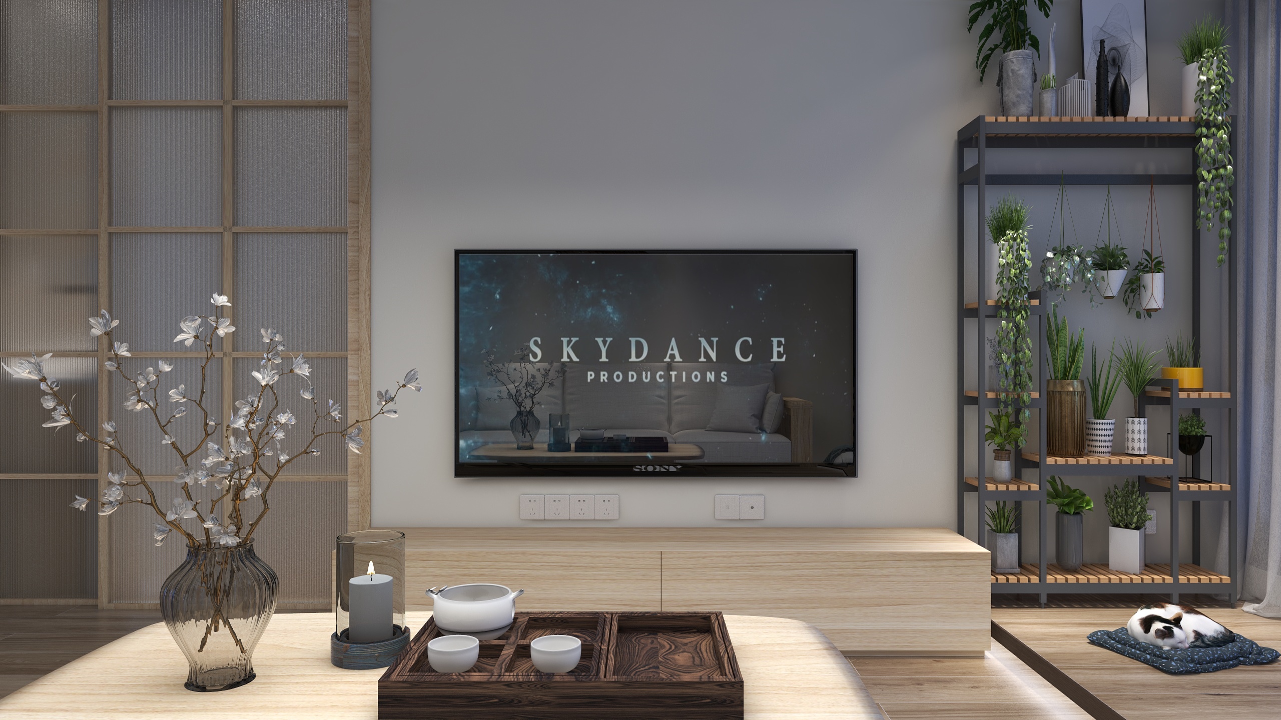 老吕qjBu-美的林城时代日式风格两居室-装修设计方案