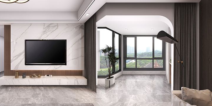 郑工云设计-德信海德公园83.00㎡A2’3室2厅1卫1厨-装修设计方案