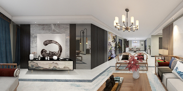 梓翎设计-珺河雅苑4#新中式-装修设计方案