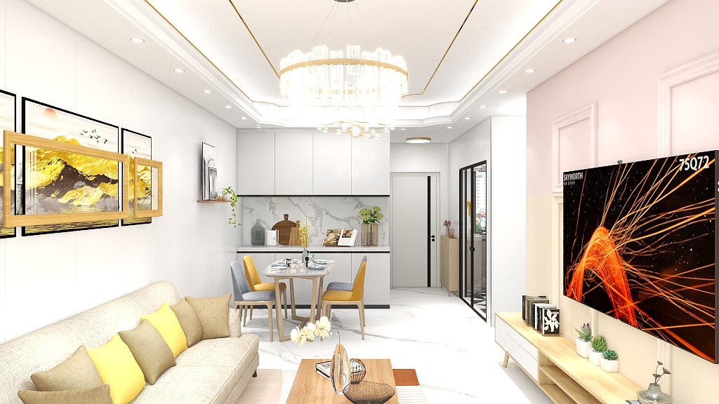 海之梦墙板厂-德信海德公园83.00㎡A2’3室2厅1卫1厨-装修设计方案