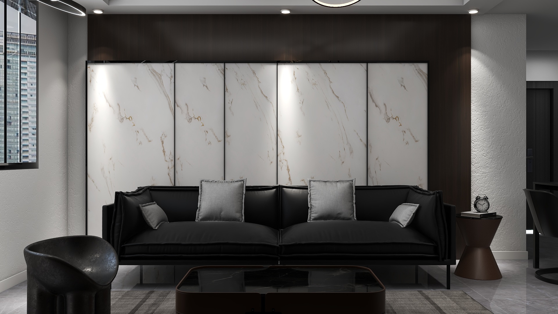 宇众美空间设计-鸿博家园二期-B区工业风装修效果图