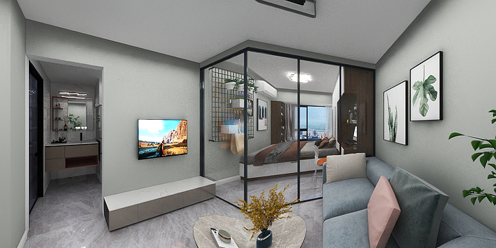 四川永辉天运建筑工程有限公司-大陆潮里效果图-装修设计方案