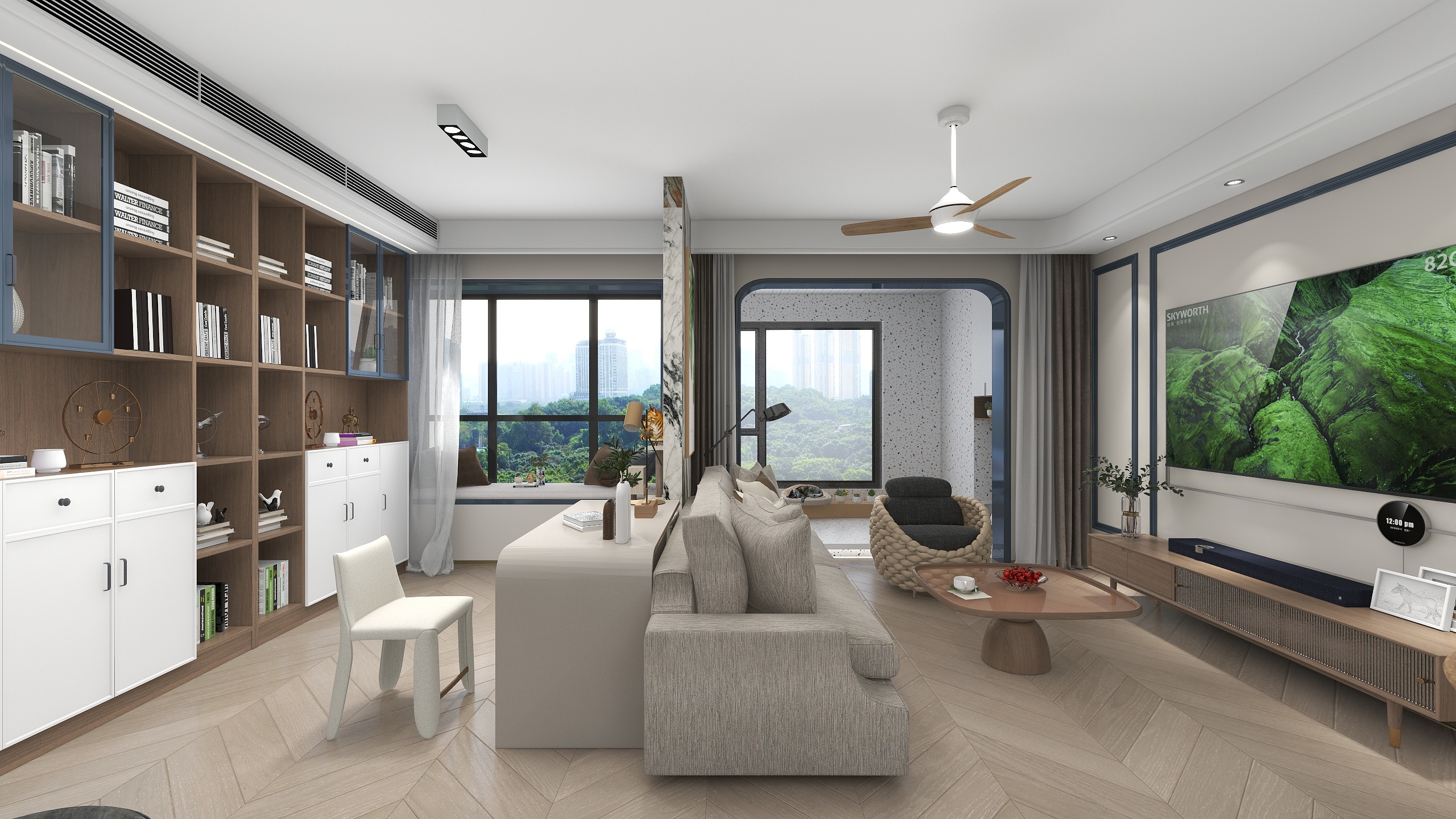 义辉设计-德信海德公园83.00㎡A2’3室2厅1卫1厨-装修设计方案