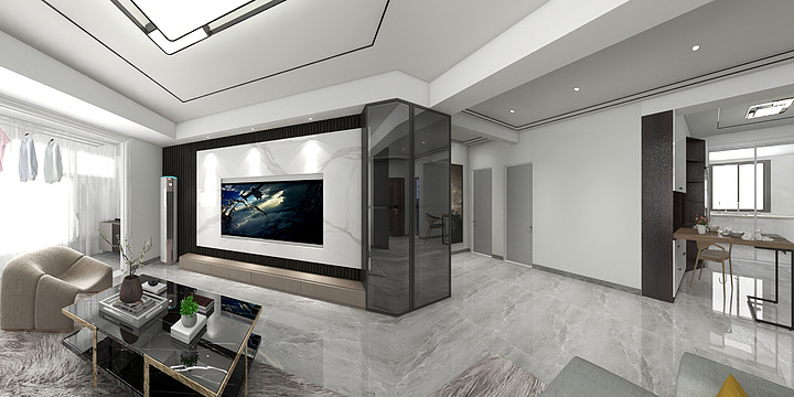 权明敏-清庄110平-黑白灰-装修设计方案