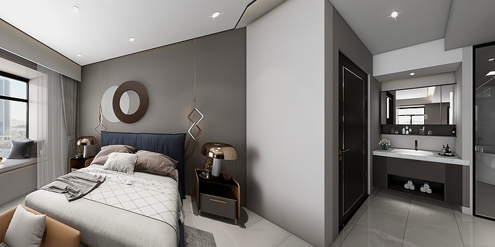 谦易设计-东尚鑫程和府小户型效果图-装修设计方案