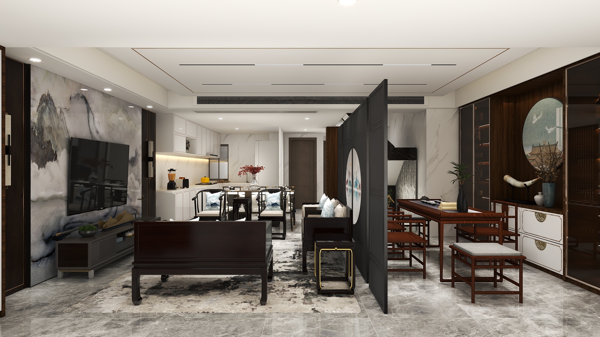 设计熊俊-屏南首府-新中式装修效果图