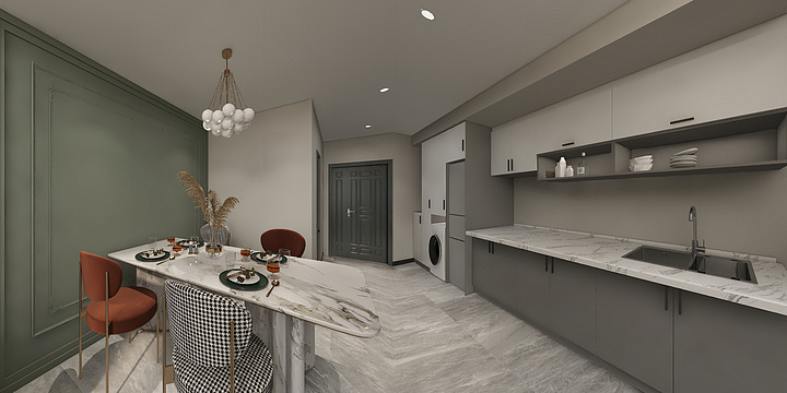 YANGTENG-南湖新城样板房1房 平面图-装修设计方案