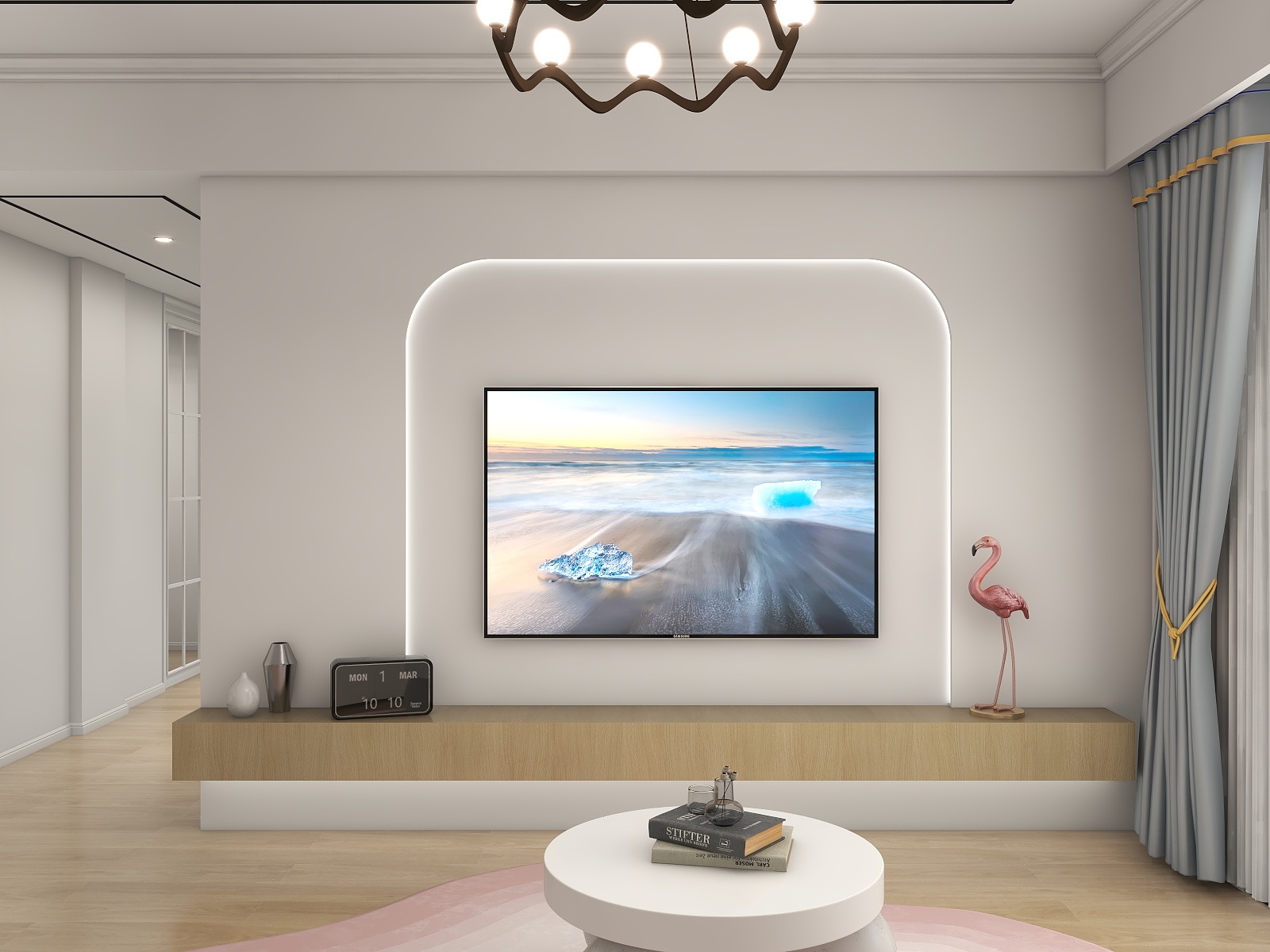 皮卡皮卡丘J-德信海德公园83.00㎡A2’3室2厅1卫1厨装修效果图