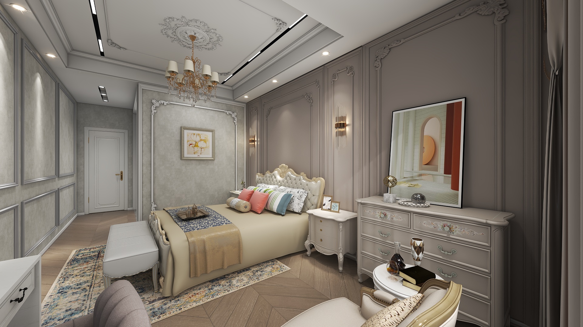 宁官海-永顺自建房4楼儿童房2-欧式-粉色-装修设计方案