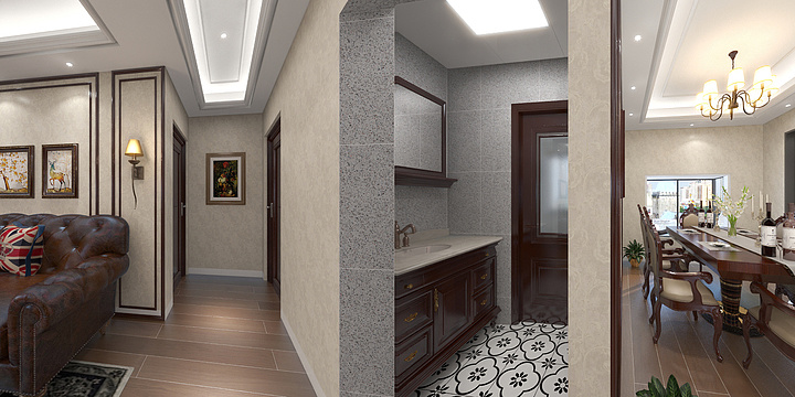 原来是小蘇呀-美式复古—考核户型-装修设计方案