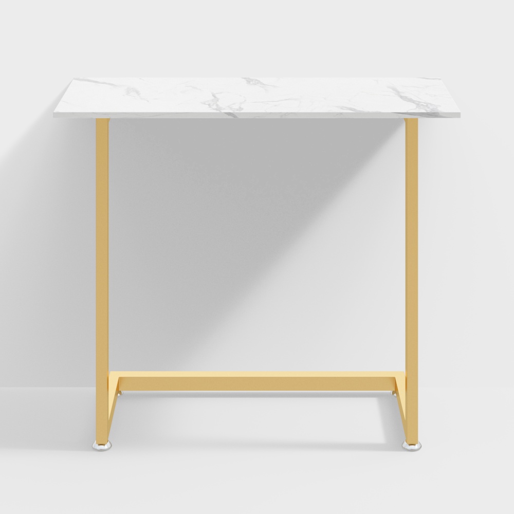 Table de bout blanche avec plateau en pierre frittée Table d'appoint rectangulaire moderne