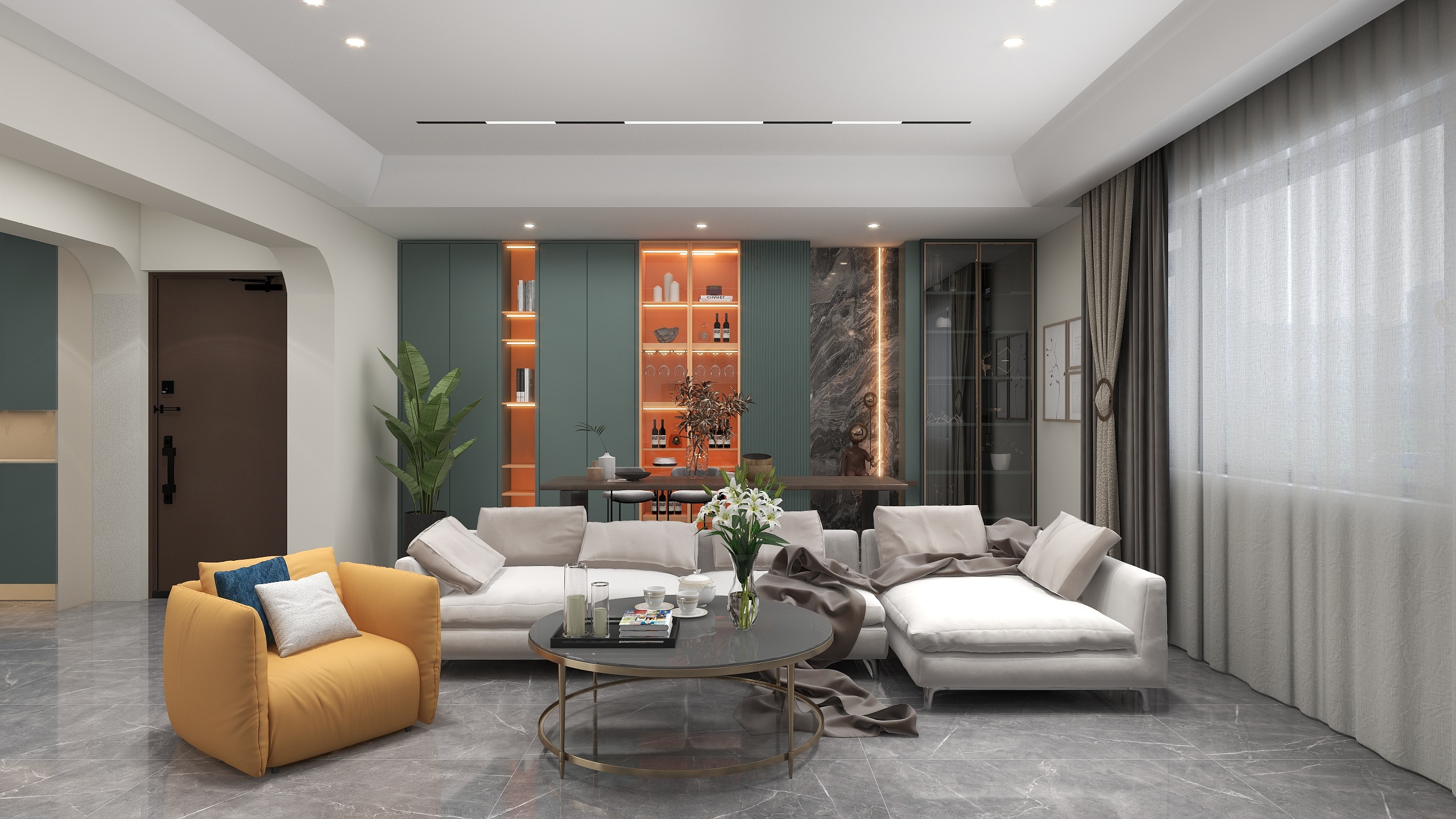 王捷-115方两室轻奢装修效果图